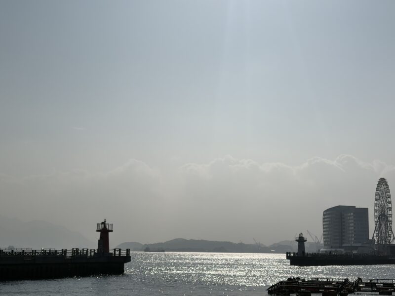 唐戸側から見た夕陽