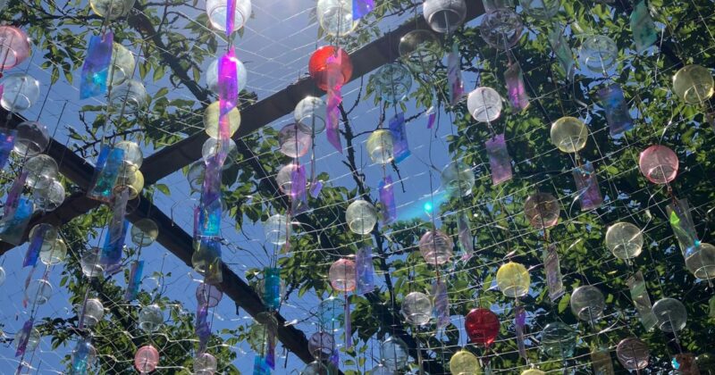 福岡県福間市・宮地嶽神社で毎年夏に行われる「風鈴まつり」のディスプレイ